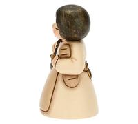 THUN - Presepe 2022 - Statuina Presepe Donna al Mercato in Ceramica Decorata a Mano, Versione Vestito Beige - Linea Presepe Classico - 5,8x5x8 cm h