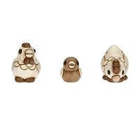 THUN - Presepe 2022 - Statuina Presepe Set Due Galline e Pulcino in Ceramica Decorata a Mano - Linea Presepe Classico - Gallina 1 2,7x2,3x3 cm h; Gallina 2 3,2x2,3x2,7 c h; Pulcino 2x1,8x2 cm h