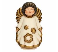 THUN - Puntale Per Albero di Natale Angelo in Ceramica Decorata a Mano, Addobbo Natalizio, Idea Regalo, 11x9.3x17.5 cm h