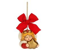 THUN, Regina delle Fate Shaila con Stella Dorata in Ceramica Decorata a Mano, Versione Maxi, Linea Bosco Magico, Addobbo Natalizio, 6.2x4.3x7 cm h