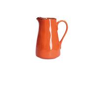 Rose & Tulipani, Brocca Piccola di Colore Arancio in Ceramica con Bordo Dorato, Linea Concerto, Capienza 600ml