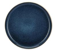 Thun Rose&Tulipani - Piatto Piano Blu in gres, diametro 25 cm, collezione Arpeggio