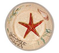 Rose & Tulipani - Set 2 Piatti Fondi con Decorazioni del Mondo Marino in Melamina, Idea Regalo, Linea Sea Life, Ø 19.5 cm