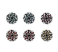 Thun Rose & Tulipani - Set di Piatti Frutta Mix da 6 Pezzi - Noir, Stoneware - Stoneware - Ø 20,5; h2,5 cm
