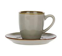 ROSE & TULIPANI Concerto Grigio Perla Tazza Caffè con Piattino