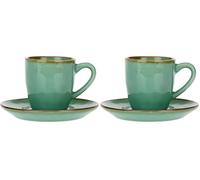 Thun Rose & Tulipani - Tazzina caffè con piattino Concerto Verde Acqua (Confezione da 2)