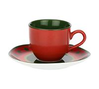 Thun Rose & Tulipani - Tazzina caffè con piattino Rossa Cozy Cottage