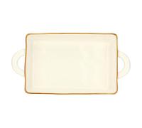 Rose&Tulipani - Teglia Avorio in gres, 29x6cm, profondità 15 cm, collezione Concerto