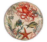 Rose & Tulipani - Vassoio Rotondo in Gift Box - Arredo Casa, Cucina - Linea Sea Life - Idea Regalo - Melamina - Ø 42; h2 cm