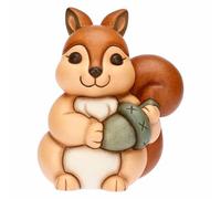 THUN- Scoiattolo Diva con ghianda - medio - ceramica - Collezione Plumè - 9 x 7,3 x 11,1 cm