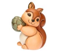 THUN- Scoiattolo Diva con pigna - grande - ceramica - Collezione Plumè - 12 x 9,5 x 14 cm