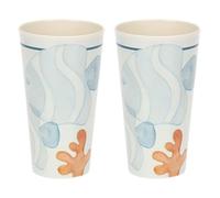 THUN, Set 2 Bicchieri in Melammina, Linea Mare da Amare, Set Bicchieri, Idea Regalo per la Cucina, 12.5 cm h