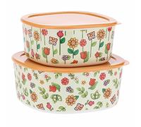 THUN - Set 2 Contenitori Cucina - Arancione - Cucina, Altro per la Cucina - Idea Regalo - Linea Country - Melammina, PE - Contenitore Grande 22,5x22,5x10 cm; Contenitore Piccolo 19x19x8,5 cm