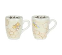 THUN, Set 2 Mug in Porcellana, Linea Elegance, Tazze e Piattini, Idea Regalo per la Cucina, Ø 8.5, 300 ml di Capienza