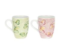 THUN - Set 2 Mug - porcellana - Collezione Cuori in fiore - 13 x 6 cm