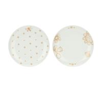 Thun - Set 2 piatti dessert in porcellana, diametro 20.5 cm, collezione Happy Elegance