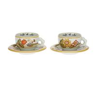 THUN - Set 2 Tazze Country con Fiori, Farfalla e Uccellino