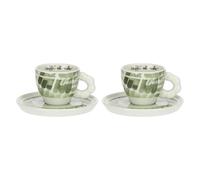 THUN, Set 2 Tazzine Espresso e Zuccheriera in Porcellana, Linea AbbracciAMI, Set da Collezione per Cucina, Tazzina 85 ml, Ø 6.70 cm, 5.2 cm h, Piattino Ø 12 cm, Zuccheriera 370 ml, Ø 10.25 cm