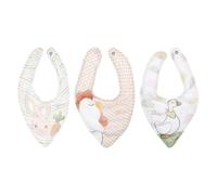 THUN - Set 3 bavaglini in cotone - 100% cotone, fodera 75% cotone, 25% poliestere - Collezione Baby Dolce Fattoria - 18 x 28 cm