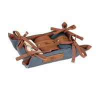 THUN - Set 3 canovacci con cestino in tessuto Acqua e Farina - Tessuto,canovaccio/Geschirrtuch/tea towe 40x60 cm; cestino/Korb/basket 18x9 cm