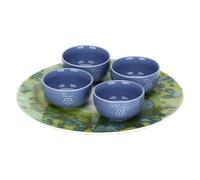 THUN - Set 4 ciotoline con vassoio, Oasi - Porcellana - ciot 9,5cm + 31cm