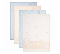 THUN Set 4 strofinacci con cestino, 100% cotone, Collezione Elengance, strofinaccio 40x60 cm; cestino 18x18 cm