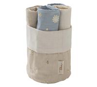 THUN Set 4 strofinacci con cestino, 100% cotone, Collezione Elengance, strofinaccio 40x60 cm; cestino 18x18 cm