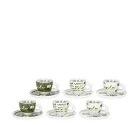 THUN - Set 6 Tazzine con Piattino, Collezione Caffè al VoloD6,7x5,25H 85cc D12