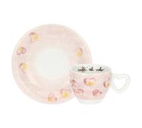THUN - Set 6 tazzine espresso - porcelllana - Collezione Cuori in Fiore - 13 x 6 cm