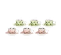THUN - Set 6 tazzine espresso - porcelllana - Collezione Cuori in Fiore - 13 x 6 cm