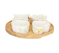 THUN Set Aperitivo Incanto di Primavera, Porcellana, Piattino 29 cm e Ciotola 8x8 cm