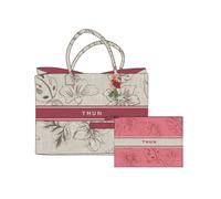 THUN - Borsa mare con pochette e charm Eleganza Esotica - 100% poliestere, Borsa 42X37X14 cm, Pochette 20x28 cm
