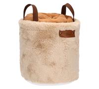 THUN - Set cesto e plaid, caramello-plaid 120x160 cm