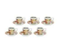 THUN - Set di 6 Tazzine da caffè - Linea Grace, Home Is Where Your Family Is - Cucina, caffè al Volo - Porcellana - Tazzina Ø 6,5 cm; 5,5 cm h; 110 ml; Piattino Ø 11,5 cm
