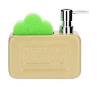 THUN - Set dispenser e porta spugna Country Bloom - stoneware,9x9x3,5 cm