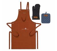 THUN - Set guantone, grembiule, presina e cesto Acqua e Farina - Tessuto,presina/Topflappen/potholder 19,5x22,5 cm