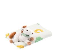 THUN - Set peluche cavallo con copertina tricot Dolce Fattoria - Coperta: 100% cotone. Peluche: tessuto 100% poliestere, accessori in PS., 20 / 90x70cm
