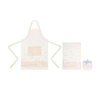 THUN Set presina, strofinaccio e grembiule, 100% cotone, Collezione Elengance, presina 20 x 20 cm strofinaccio 40 x 60 cm