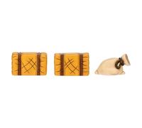 THUN - Set sacco e balle di fieno - ceramica - Collezione Presepe Classico - sacco 5,4 x3,2x3 - balle fieno 5,2x2,8x3,3 cm