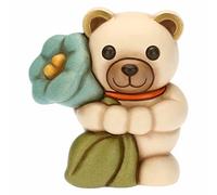 THUN - Soprammobile Teddy Primavera 2023 con Campanula in Ceramica Decorata a Mano, Versione Media, Linea Fiori e Fantasia, 9.6x7x110 cm h