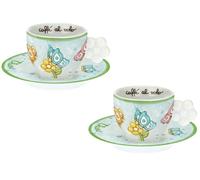 THUN SpA SET TAZZINE CAFFE' FARFALLA 2 PEZZI