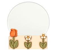 THUN, Specchio da Appoggio in Ceramica Decorata a Mano, Linea Happy Country, Idea Regalo per la Casa, Ø 20 cm