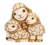 THUN - Statuina Presepe Gruppo di Pecore - Decorazioni Natale Casa - Linea Presepe Classico - Ceramica - 6,1 x 3,3 x 5,5 h cm