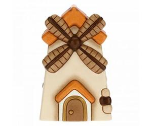 THUN - Statuina Presepe Mulino a Vento - Decorazioni Natale Casa - Linea Presepe Classico - Ceramica - 7,5 x 7,5 x 12,5 h cm