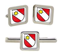 Thun (Svizzera) Quadrato Gemelli E Fermacravatta Set