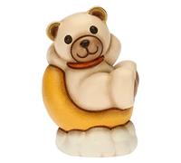 THUN - Teddy Astronauta sulla Luna - Living, Icone, Bomboniere Battesimo - Ceramica Dipinta a Mano - 4x4,1x7 cm h
