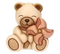 THUN - Teddy con girandola rosa - ceramica - Collezione Bomboniera - 5.2 x 4.1 x 5.2 cm