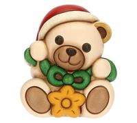 THUN, Teddy con Stella in Ceramica di Alta Qualità, Versione Piccola, Collezione Natale, Statuine da Collezione, Idea Regalo per Natale, 7,5 x 6,5 x 8,5 cm