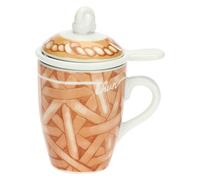 THUN, Tisaniera in Porcellana, Linea AbbracciAMI, Tisaniera da Collezione, Idea Regalo per Natale, 350 ml, Ø 8.45 cm, 10.50 cm h