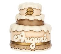 Thun Top cake con scritta Auguri in ceramica